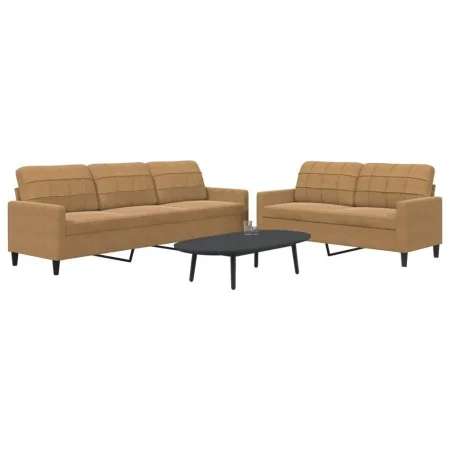Zweiteiliges Sofaset mit braunen Samtkissen. von , Sofas - Ref: Foro24-3278478, Preis: 515,35 €, Rabatt: %
