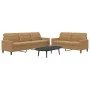 Zweiteiliges Sofaset mit braunen Samtkissen. von , Sofas - Ref: Foro24-3278478, Preis: 515,35 €, Rabatt: %