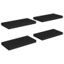 Estantes flotantes de pared 4 uds negro MDF 50x23x3,8 cm en Estanterías | Comprar online en Foru.es