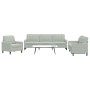 Juego de sofás con cojines 3 piezas terciopelo gris claro de , Sofás - Ref: Foro24-3278431, Precio: 592,78 €, Descuento: %