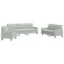Juego de sofás con cojines 3 piezas terciopelo gris claro by , Sofas - Ref: Foro24-3278431, Price: 604,81 €, Discount: %