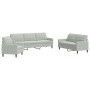 Juego de sofás con cojines 3 piezas terciopelo gris claro de , Sofás - Ref: Foro24-3278431, Precio: 592,78 €, Descuento: %