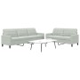 Juego de sofás con cojines 2 piezas terciopelo gris claro de , Sofás - Ref: Foro24-3278471, Precio: 462,38 €, Descuento: %