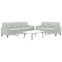 Zweiteiliges Sofaset mit Kissen aus hellgrauem Samt. von , Sofas - Ref: Foro24-3278471, Preis: 472,03 €, Rabatt: %