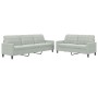 Juego de sofás con cojines 2 piezas terciopelo gris claro de , Sofás - Ref: Foro24-3278471, Precio: 462,38 €, Descuento: %