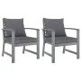 Sillas de jardín cojines 2 uds gris oscuro madera maciza acacia de vidaXL, Sillas de jardín - Ref: Foro24-311827, Precio: 159...