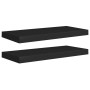 Estantes flotantes de pared 2 uds MDF negro 60x23,5x3,8 cm en Estanterías | Comprar online en Foru.es