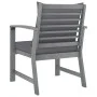 Sillas de jardín cojines 2 uds gris oscuro madera maciza acacia de vidaXL, Sillas de jardín - Ref: Foro24-311827, Precio: 159...