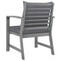 Sillas de jardín cojines 2 uds gris oscuro madera maciza acacia de vidaXL, Sillas de jardín - Ref: Foro24-311827, Precio: 160...