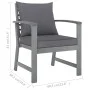 Sillas de jardín cojines 2 uds gris oscuro madera maciza acacia de vidaXL, Sillas de jardín - Ref: Foro24-311827, Precio: 159...