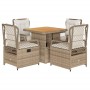 Set comedor de jardín 5 pzas con cojines ratán sintético beige de , Conjuntos de jardín - Ref: Foro24-3262920, Precio: 509,12...
