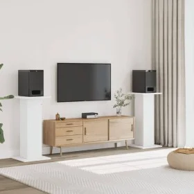 Soportes altavoces 2 uds madera ingeniería blanco 30x30x95 cm de , Soportes para altavoces - Ref: Foro24-852672, Precio: 91,7...