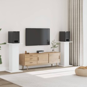 Soportes altavoces 2 uds madera ingeniería blanco 30x30x95 cm de , Soportes para altavoces - Ref: Foro24-852672, Precio: 95,1...
