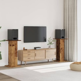 Soportes altavoces 2 uds madera roble envejecido 30x30x95 cm de , Soportes para altavoces - Ref: Foro24-852679, Precio: 79,97...