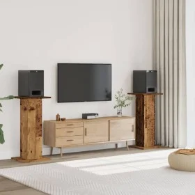Soportes altavoces 2 uds madera roble envejecido 30x30x95 cm de , Soportes para altavoces - Ref: Foro24-852679, Precio: 78,40...