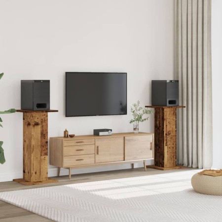 Soportes altavoces 2 uds madera roble envejecido 30x30x95 cm de , Soportes para altavoces - Ref: Foro24-852679, Precio: 79,97...