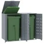 Cobertizo de 2 contenedores de basura acero gris 138x79x117 cm de , Soportes para contenedores de residuos - Ref: Foro24-3279...