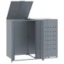 Cobertizo de 2 contenedores de basura acero gris 138x79x117 cm de , Soportes para contenedores de residuos - Ref: Foro24-3279...