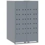 Cobertizo de 2 contenedores de basura acero gris 138x79x117 cm de , Soportes para contenedores de residuos - Ref: Foro24-3279...