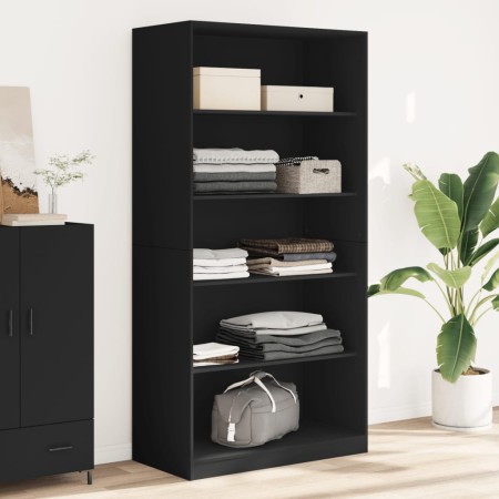 Armario de madera contrachapada negro 100x50x200 cm de , Armarios roperos - Ref: Foro24-3307730, Precio: 202,68 €, Descuento: %