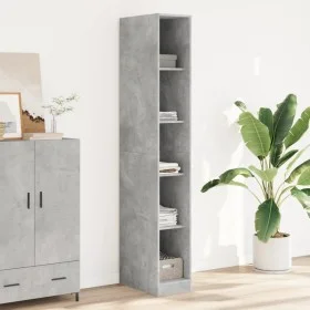 Armario de madera de ingeniería gris hormigón 30x50x200 cm de , Armarios roperos - Ref: Foro24-3307705, Precio: 112,00 €, Des...