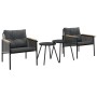 Juego de muebles de jardín con cojines 4 piezas acero negro de , Conjuntos de jardín - Ref: Foro24-4009302, Precio: 288,29 €,...