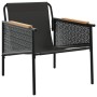 Juego de muebles de jardín con cojines 4 piezas acero negro de , Conjuntos de jardín - Ref: Foro24-4009302, Precio: 288,29 €,...