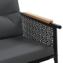 Juego de muebles de jardín con cojines 4 piezas acero negro de , Conjuntos de jardín - Ref: Foro24-4009302, Precio: 288,29 €,...