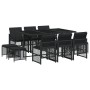 Set de comedor jardín 11 pzas con cojines ratán sintético negro de , Conjuntos de jardín - Ref: Foro24-3210787, Precio: 467,5...