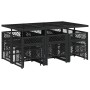 Set de comedor jardín 11 pzas con cojines ratán sintético negro de , Conjuntos de jardín - Ref: Foro24-3210787, Precio: 467,5...