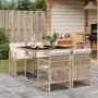 Set comedor de jardín 5 pzas con cojines ratán sintético beige de , Conjuntos de jardín - Ref: Foro24-3210718, Precio: 268,87...