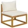 Garden furniture 3 pcs cream cushions solid acacia wood by vidaXL, Modular outdoor sofas - Ref: Foro24-311855, Price: 268,92 ...