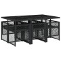 Set de comedor de jardín 7 pzas y cojines ratán sintético negro de , Conjuntos de jardín - Ref: Foro24-3210726, Precio: 390,3...