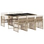 Set comedor de jardín 7 pzas con cojines ratán sintético beige de , Conjuntos de jardín - Ref: Foro24-3210730, Precio: 401,49...