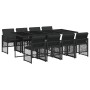 Set de comedor de jardín 9 pzas y cojines ratán sintético negro de , Conjuntos de jardín - Ref: Foro24-3210739, Precio: 509,0...