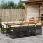 Set de comedor de jardín 9 pzas y cojines ratán sintético negro de , Conjuntos de jardín - Ref: Foro24-3210747, Precio: 669,3...