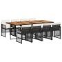 Set de comedor de jardín 9 pzas y cojines ratán sintético negro de , Conjuntos de jardín - Ref: Foro24-3210747, Precio: 669,3...