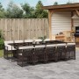 Set comedor de jardín 11 pzas y cojines ratán sintético marrón de , Conjuntos de jardín - Ref: Foro24-3210753, Precio: 715,27...