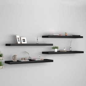 Estantes flotantes de pared 4 uds MDF negro 90x23,5x3,8 cm en Estanterías | Comprar online en Foru.es