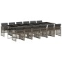 Set comedor de jardín con cojines 13 pzas ratán sintético gris de , Conjuntos de jardín - Ref: Foro24-3210764, Precio: 821,14...