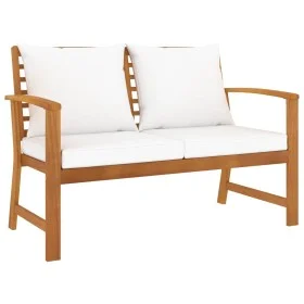 Garden bench 120 cm with cream cushions solid acacia wood by vidaXL, garden benches - Ref: Foro24-311829, Price: 169,63 €, Di...