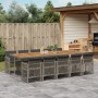 Set de comedor de jardín 11 pzas y cojines ratán sintético gris de , Conjuntos de jardín - Ref: Foro24-3210758, Precio: 901,3...
