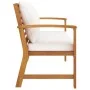 Banco de jardín 120 cm con cojines crema madera acacia maciza de vidaXL, Bancos de jardín - Ref: Foro24-311829, Precio: 169,6...