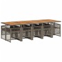 Set de comedor de jardín 11 pzas y cojines ratán sintético gris de , Conjuntos de jardín - Ref: Foro24-3210758, Precio: 901,3...