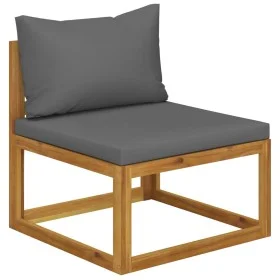 Dark Gray Acacia Wood Center Sectional Sofa and Cushion by vidaXL, Modular outdoor sofas - Ref: Foro24-311862, Price: 113,95 ...