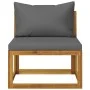 Dark Gray Acacia Wood Center Sectional Sofa and Cushion by vidaXL, Modular outdoor sofas - Ref: Foro24-311862, Price: 113,95 ...