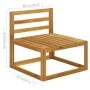Mittelsofa und Kissen aus dunkelgrauem Akazienholz von vidaXL, Modulare Sofas für den Außenbereich - Ref: Foro24-311862, Prei...
