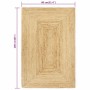Alfombra de yute tejida a mano natural 80x160 cm en Alfombras | Comprar online en Foru.es