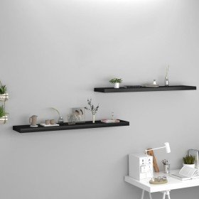 Estantes flotantes de pared 2 uds MDF negro 120x23,5x3,8 cm en Estanterías | Comprar online en Foru.es