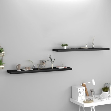 Estantes flotantes de pared 2 uds MDF negro 120x23,5x3,8 cm en Estanterías | Comprar online en Foru.es